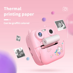 D8S CHILDRENS TIME FRONT/BACK REAR HD DIGITAL THERMAL PRINT CAMERA 1080P 48MP PURPLE/PINK/BLUE