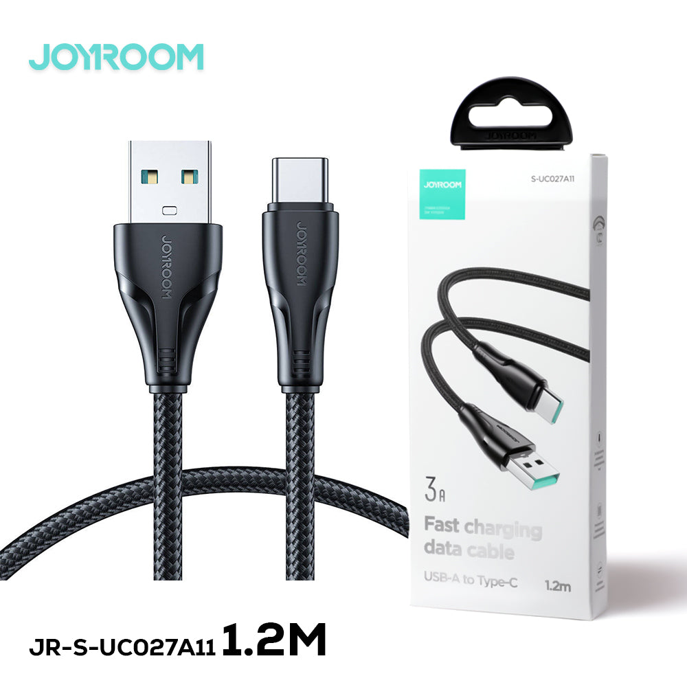 JOYROOM S-UC027A11 SURPASS SERIES 3A USB-A TO TYPE-C FAST CHARGING DATA CABLE 1.2M-BLACK