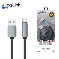 LOGILINK USB TO TYPE C NYLON FAST CHARGING DATA CABLE WITH LIGH 1M (1 YEAR WARRANTY)