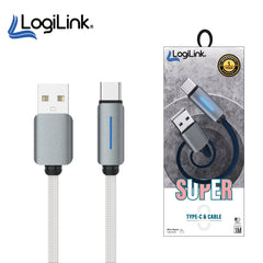 LOGILINK USB TO TYPE C NYLON FAST CHARGING DATA CABLE WITH LIGH 1M (1 YEAR WARRANTY)
