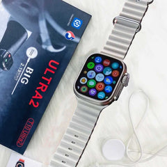 T10 ULTRA 2 SMART WATCHES 2.19 INCH 49MM STRAPS BT CALL WITH HIWATCHPRO APP GREY/ORANGE/BLACK