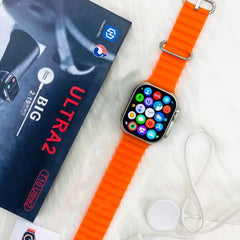 T10 ULTRA 2 SMART WATCHES 2.19 INCH 49MM STRAPS BT CALL WITH HIWATCHPRO APP GREY/ORANGE/BLACK